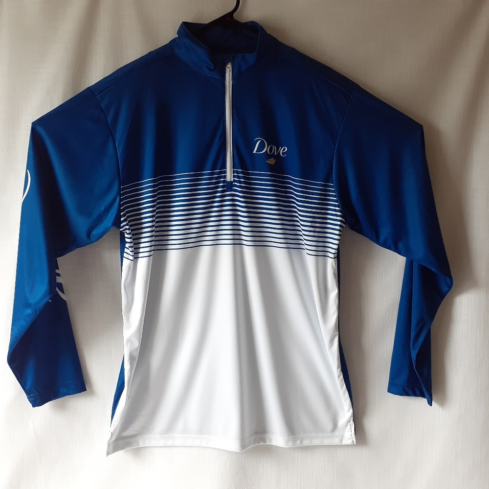 Dove men's blue/white 1/4 zip pullover jacket